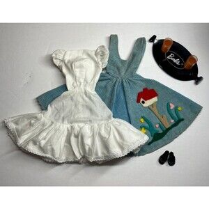 Vintage 1960 Barbie "Friday Date Night" Blue Corduroy Dress #979